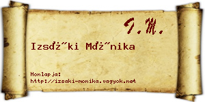 Izsáki Mónika névjegykártya